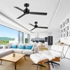 Airsurfer 48" Matte Black Propeller Ceiling Fan Without Light, 3 Flat Black Blades, Remote Control Included (2-Pack) - 4 of 4