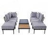 Jill Patio Conversation Set With Metal Frame And Thick Cushion,Sofa And Glass Coffee Table,Outdoor Furniture -Maison Boucle - 4 of 4