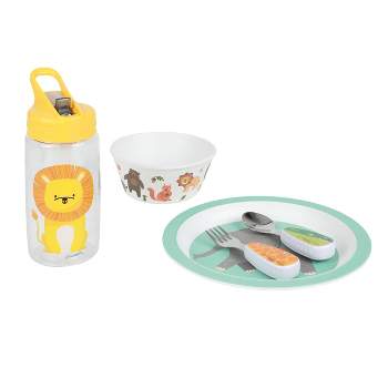Kids' Animals 5-Piece Melamine Mealtime Set