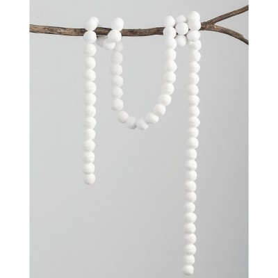 Sullivans Artificial Mini Snowball Garland 72"L White