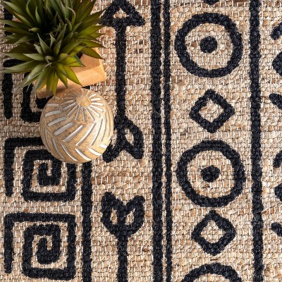 Handmade Rectangular Natural Cotton Stripe Area Rug 5x8 ft