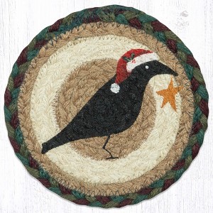 Earth Rugs Crow in Santa Hat Round Coaster 7