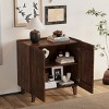 Small Rustic Mango Wood Accent Cabinet with Fluted Doors and Adjustable Shelf for Entryway or Living Room-The Pop Home - 3 of 4