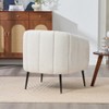 Hrinhom 29.6''W Modern Upholstered Chenille Vanity Barrel Accent Chair with Metal Legs - 3 of 4