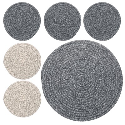 Unique Bargains Indoor Gardening Kitchen Plant Mat 7 Inch 12 Inch, Linen Color 6 Pcs