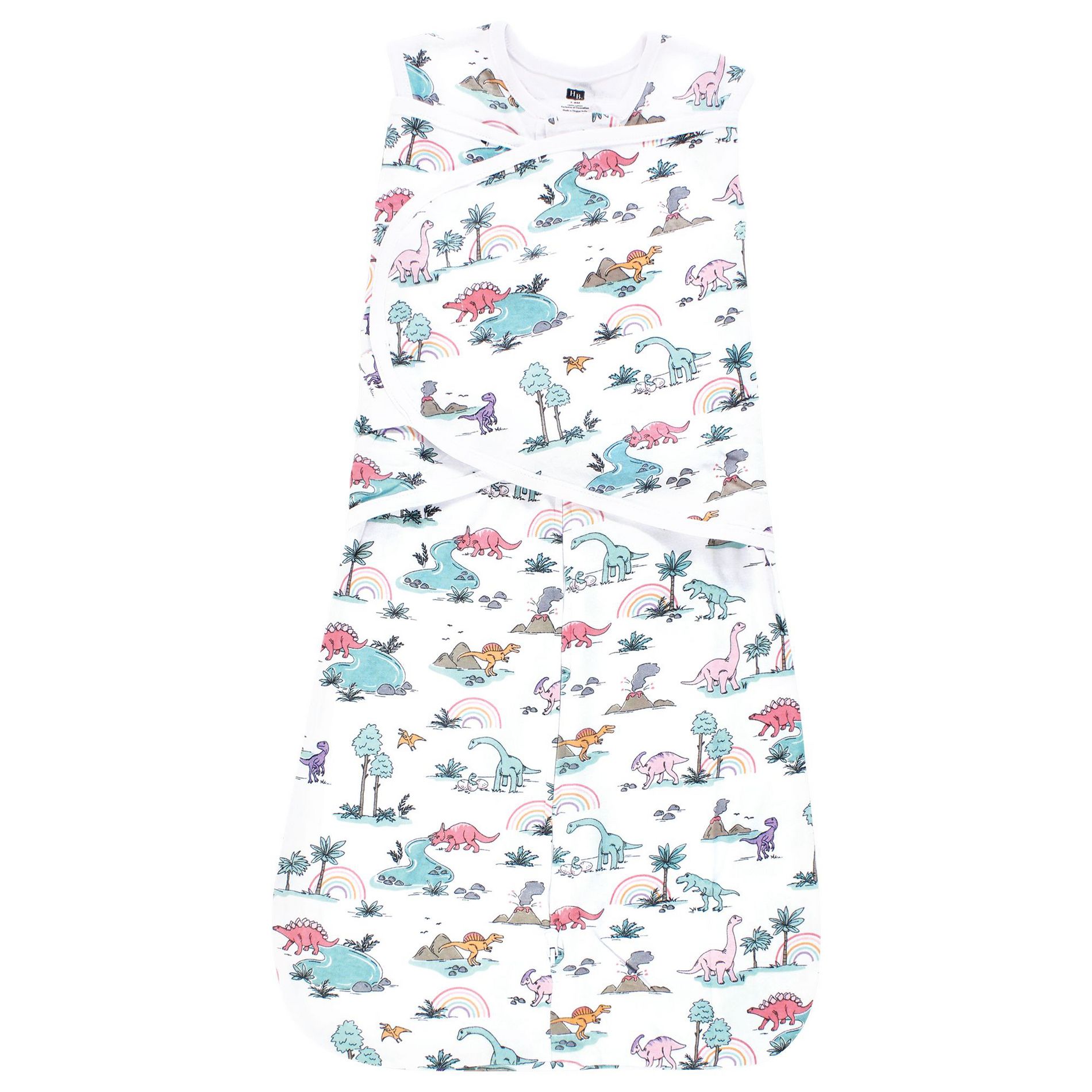 Hudson Baby Infant Girl Convertible Swaddle Sleep Sack, Pink Dinosaur Adventures, 3-9 Months