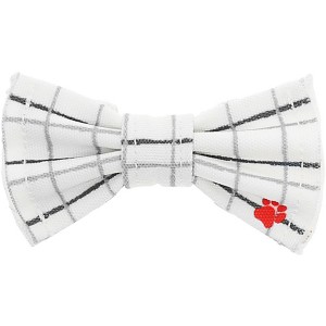 Pavilion Gift Company - White Checkered - 3" x 1.75" Canvas Pet Bow Tie - Pet Toy - 1 of 4