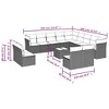 vidaXL Patio Sofa Set with Cushions Outdoor Furniture 14 Piece Poly Rattan - Beige and Cream With Table - 3 of 4