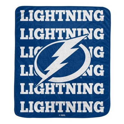 NHL Tampa Bay Lightning Repeat Logo Wordmark Ultra Soft Blanket