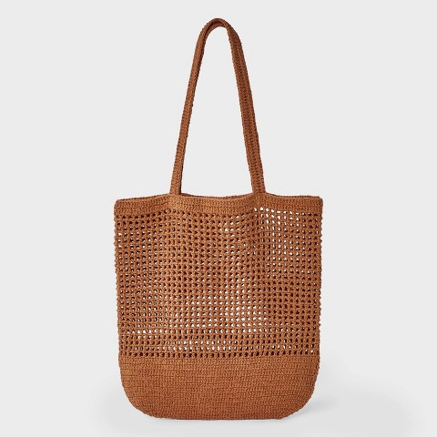 Shade & Shore Netted Crochet Tote Bag - Shade & Shore™ Copper
