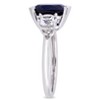EVERLY JEWELRY  | 10K White Gold 6 1/10 CT TGW Created Blue Sapphire Created White Sapphire Fashion Ring - 2 of 4