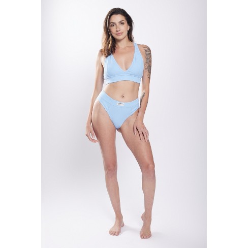 Tomboyx High Waisted Bikini Underwear, Organic Cotton Rib Stretch  Comfortable, Size Inclusive (xs-6x) Blue X Small : Target