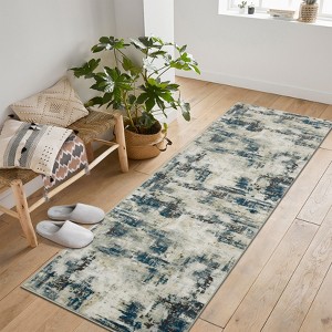 Area Rug Living Room Rug: Washable Modern Abstract Soft Thin Rug Indoor Floor No Slip Stain Resistant Carpet - 1 of 4