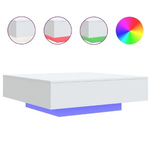 vidaXL Modern Coffee Table with Vibrant LED Lights, Stylish Home Furniture in White - 1 of 4