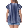 Agnes Orinda Women's Plus Size Boho Floral Printed Round Neck Butterfly Sleeve Babydoll Blouses - 4 of 4