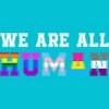 Adult Design By Humans We Are All Human Pride Motto By corndesign T-Shirt - 2 of 2