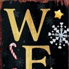 HomeRoots 36" Black Gold And Red Solid Wood Welcome Christmas Santa Porch Sign - 4 of 4