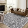 Machine Washable Vintage Floral Distressed Rug 8x10 Stain Resistant Indoor Carpet With Non-Slip Backing Low Pile Floor Cover For Bedroom Playroom - 3 of 4