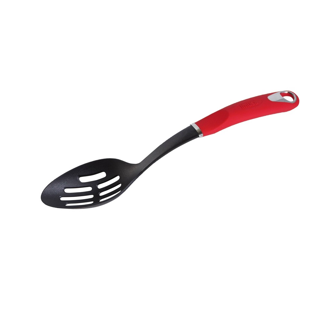 Imusa Nylon Slotted Spoon Red