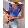 Womens Knit Tube Tops Cap Sleeve Sweet Heart Neckline Sweater Tops Ribbed Sweater Tops - 2 of 4