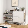 Hommoo 12 Pair Flip Down Shoe Storage White - 3 of 4