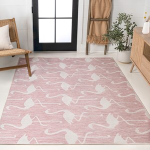 JONATHAN Y Liana Casual Coastal Flamingos Two-Tone Indoor/Outdoor Area Rug - 1 of 4
