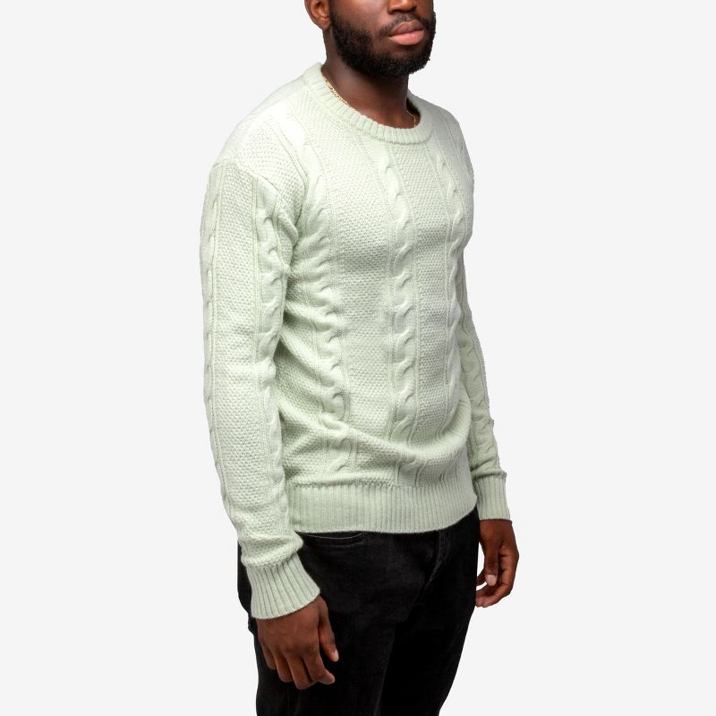 X RAY Men's Cable Knit Crewneck Pullover Sweater, 3 of 7