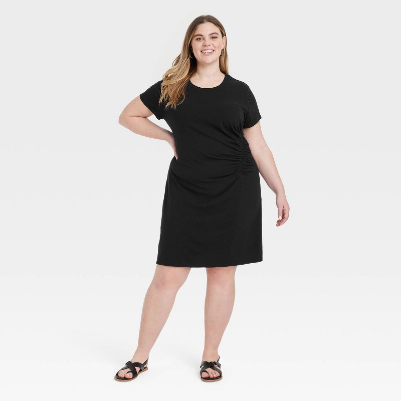 Women's Short Sleeve Ruched Knit Mini T-Shirt Dress - Universal Thread™, 1 of 5