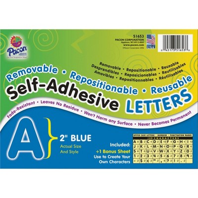 Pacon Self-Adhesive Letters 2" 159 Characters Blue 51653