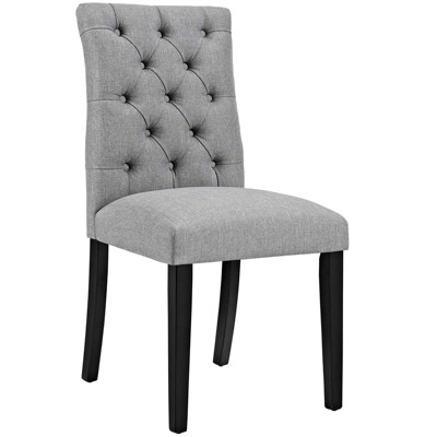 Elegant Duchess Light Gray Tufted Upholstered Dining Chair