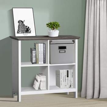 Saint Birch Olivia 4-Shelf Bookcase, Gray Oak/White