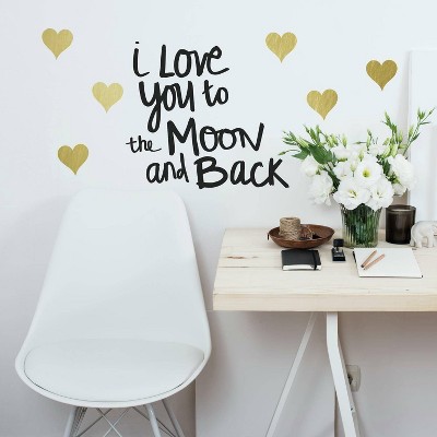 Love You To The Moon Quote Peel and Stick Wall Decal - RoomMates