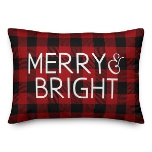 Creative Products Merry & Bright Red Plaid 14x20 Indoor / Outdoor Pillow - 1 of 3
