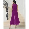 INSPIRE CHIC Women's V-neck Sleeveless Wide Leg Chiffon Cocktail Jumpsuits - 4 of 4
