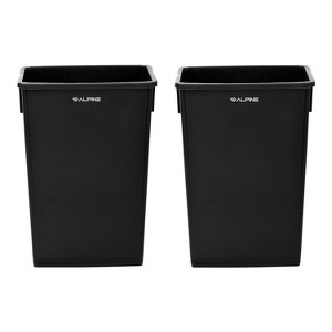 Alpine Industries Polypropylene Commercial Indoor Trash Can 23 Gallon Black 2/Pack (ALP477-BLK-2PK) - 1 of 4