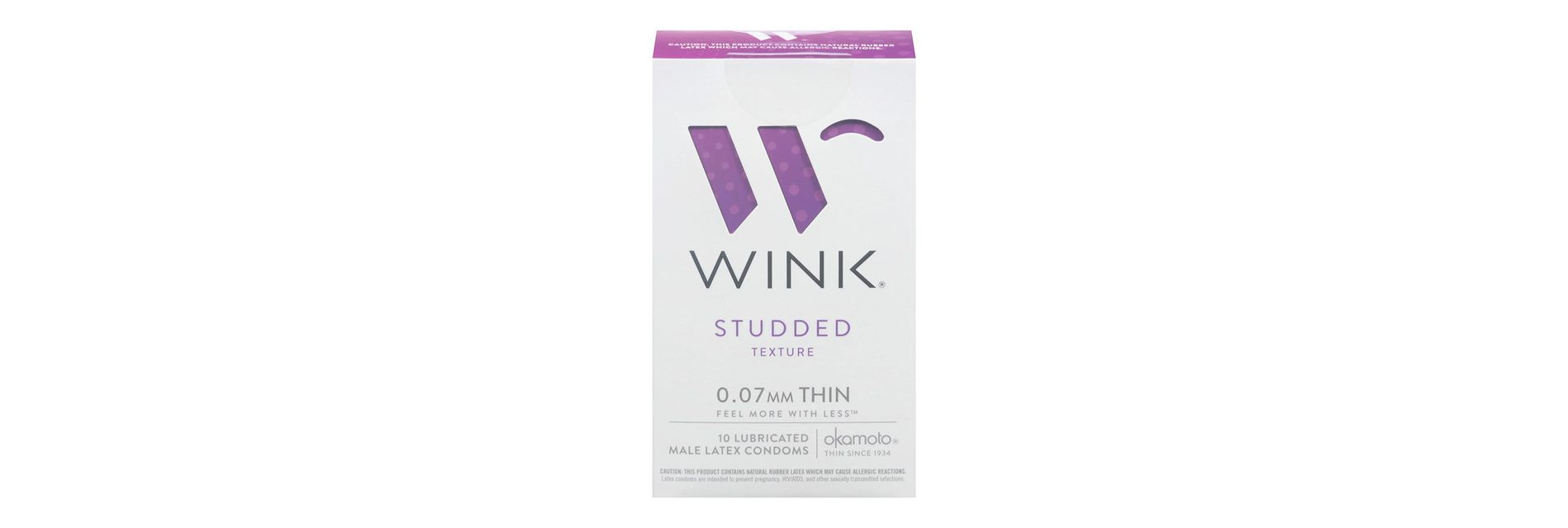 Wink Studded Texture Thin Lubricated Condom 0.07mm, 10 Ct