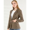 INSPIRE CHIC Women's Notched Lapel One Button Boyfriend Plaid Suit Blazer - 2 of 4