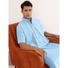 Lars Amadeus Men's Loose Fit Short Sleeves Stand Collar Zipper Long Nightgown - 2 of 4