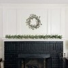 Sullivans Artificial 12.5"H Leaves and Berry Wreath and 6'L Arborvitae Garland Set, Green - 2 of 4