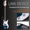 Costway Blue Full Size 4 String Electric Bass Guitar with Strap Guitar Bag Amp Cord - 2 of 4