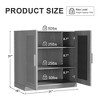 31 in. Tall Wood Grain Storage Cabinet in White, Storage Organizer with 2 Rattan Weave Doors for Bedroom Living/Dinning Room - 4 of 4