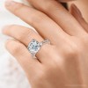 Pompeii3 Certified 3Ct Diamond & Baguette Accent Diamond Ring 14k Gold or Pt Lab Created - 3 of 4