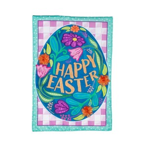 Evergreen Happy Easter Egg Applique Garden Flag 12 x 18 Inches Indoor Outdoor Decor - 1 of 2