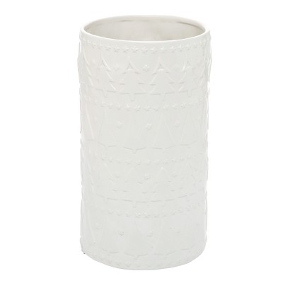 Transpac Dolomite 11 in. White Christmas Sculpted Tree Vase