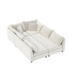 86x60'' Modular Sofa Bed, Chenille with Pillows, 6-Seater, Customizable, Minimalist Living Room Couch - 3 of 4