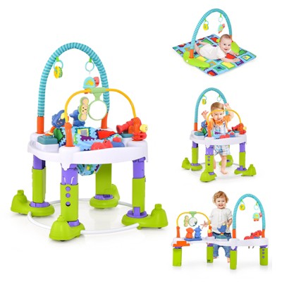Infans 4-in-1 Baby Bouncer Activity Adjustable Center Activity Saucer w/ Music Box
