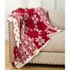 50"x60" Knitted Christmas Design Throw Blanket Red - Saro Lifestyle - 2 of 3