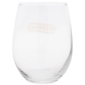 Elanze Designs Bridesmaid Triangle Border 14 Ounce Gold Stemless Wine Glass Tumbler - 1 of 2
