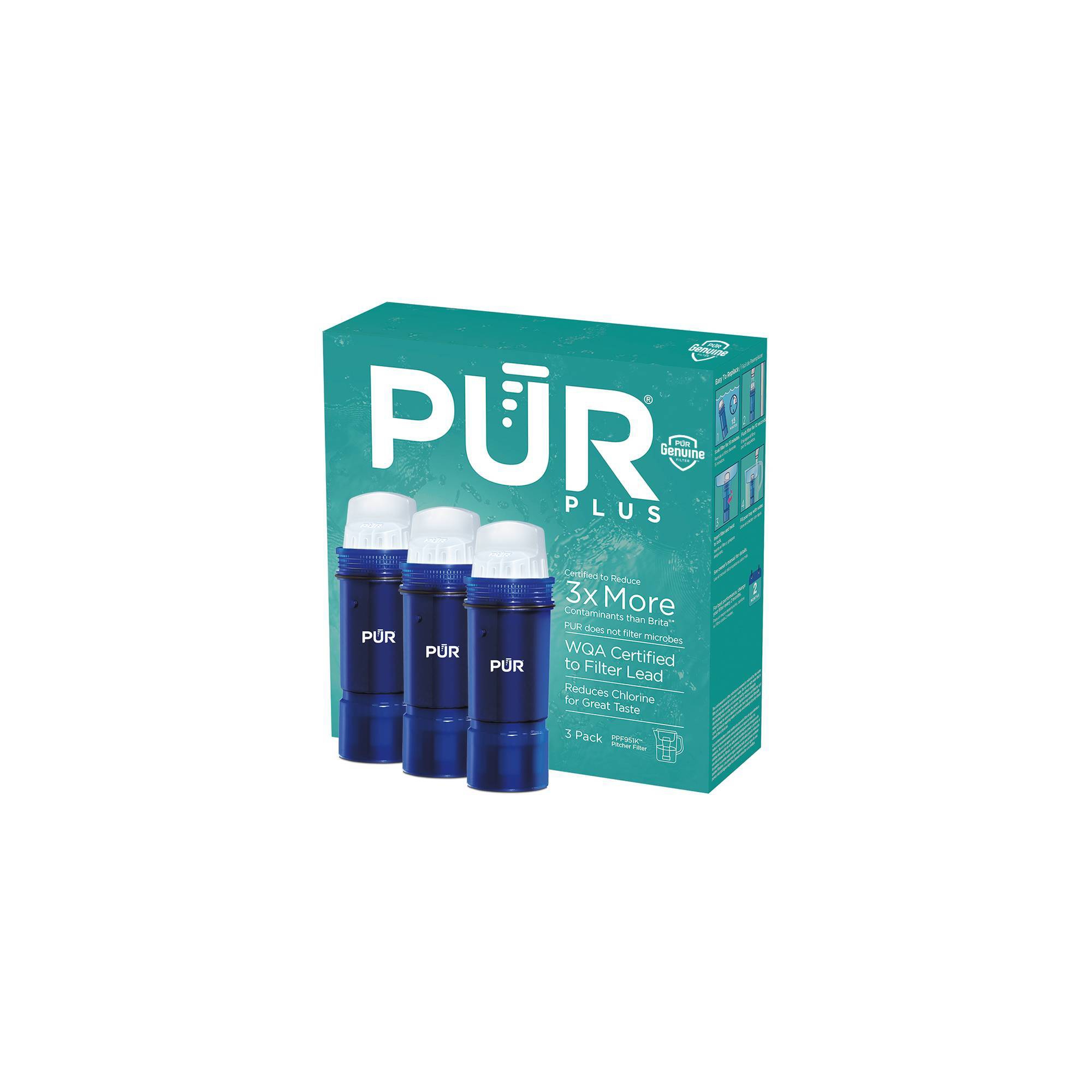 PUR PLUS Water Pitcher Replacement Filter - 3pk
