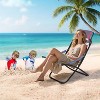 Lightweight beach chair with cup holder and carrying bag, portable, holds up to 250 lbs, rainbow colors - 3 of 4